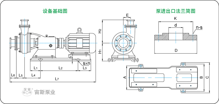 UT泵的安裝尺寸圖表C